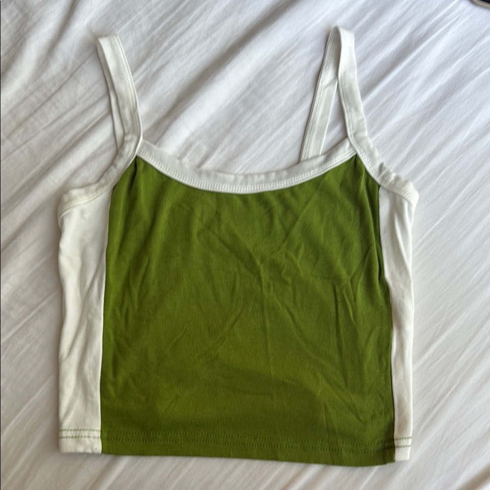 Green and White Women's Tank Top